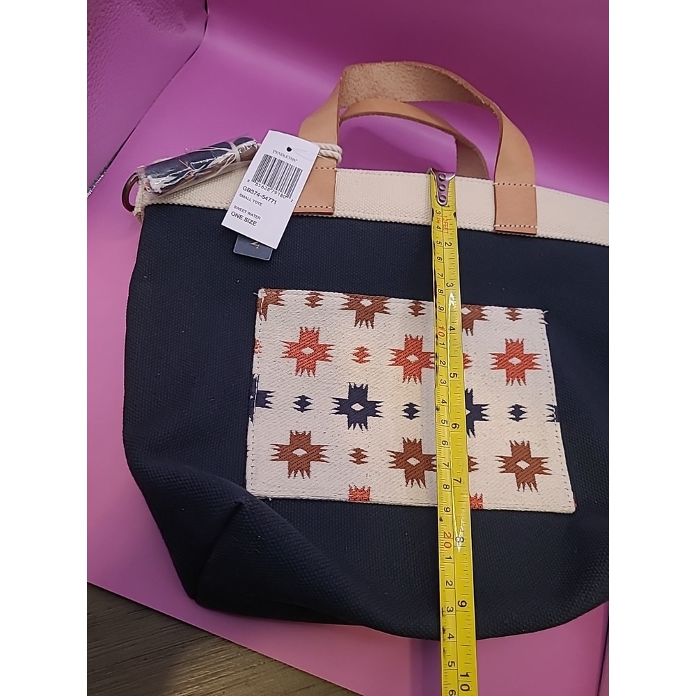 Pendleton Sweet Water Cotton Tote Southwestern Bag Leather Handle NWT $160 MSRP - Picture 10 of 10